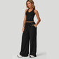 👗 50% RABATT ✨ | 2-delat Set – Halterneck Topp & Vida Byxor