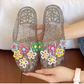 Women's Transparent Glitter Closed Toe Slippers