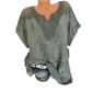 Elegant spetsbroderad v-ringad damtopp