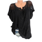 Elegant spetsbroderad v-ringad damtopp