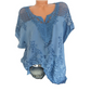 Elegant spetsbroderad v-ringad damtopp