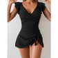 🏖️ Summer Hot Sale 80% OFF🌊👙 Women's Elegant V-Neck Tummy Control Swim Dress