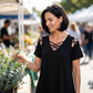 Women's Chic Criss-Cross V-Neck T-Shirt