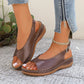 🔥50% RABATT⏰Damernas Vintage Peep - ☁️Toe Komfortsandaler 👠✨Mjuk sula retro sommar skor för fest & vardag🌸