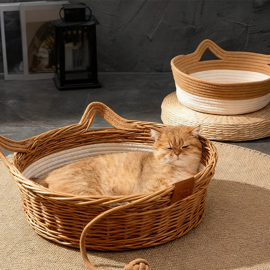 Bekväm vävd kattsäng för alla årstider
