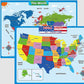 Geography Learning Poster Wall Map for Kids