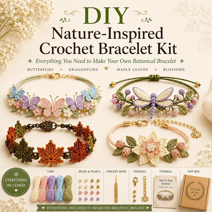🧶Naturinspirerat DIY-virkat armbandskit 🧘 minska stressen samtidigt som du skapar bärbar konst med egna händer