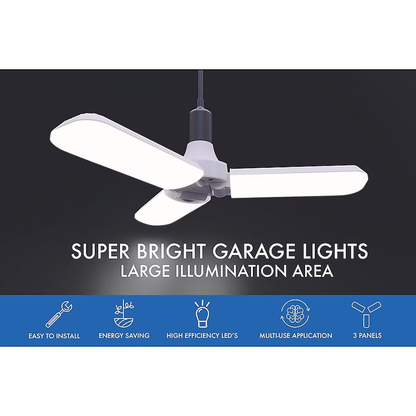 Hopfällbar LED-taklampa för garage