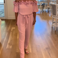Off-Shoulder Jumpsuit med Volangdetalj