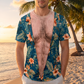 Rolig 3D-tryckt hårig bröstt-shirt för herrar