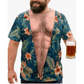 Rolig 3D-tryckt hårig bröstt-shirt för herrar