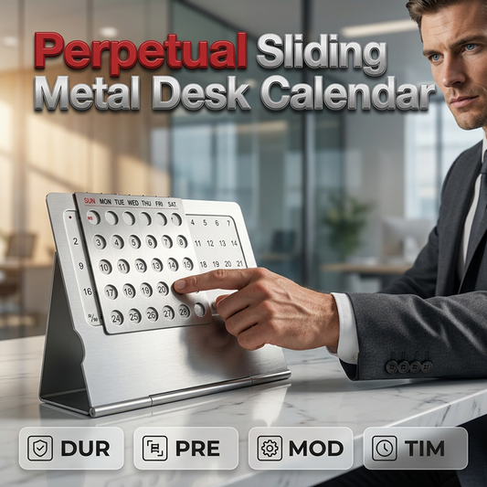 Modern minimalistisk skjutbar metallkalender