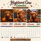 2027 Highlandko Väggkalender – Rolig A4 Kalender för Hemmet | Designad av Isabel Kline