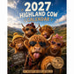 2027 Highlandko Väggkalender – Rolig A4 Kalender för Hemmet | Designad av Isabel Kline