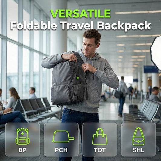 Vikbar Konvertibel Ryggsäck Tote 3-i-1 Reseväska