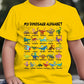 🔥🎁Nyhet 50 % RABATT🔥Barn-T-shirt med dinosaurie- och alfabetstryck