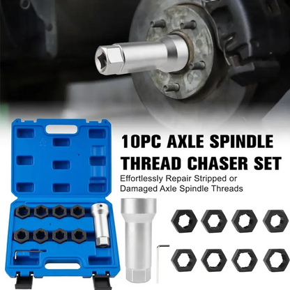 🔩 50 % RABATT NU! 🛠️ 10-delars Gängrensningssats för Axlar & Spindlar – Cr-Mo-Stål, 8 Storlekar & Praktiskt Förvaringsfodral 🚗