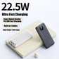 Powerbank med snabbladdning och inbyggda kablar
