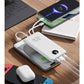 Powerbank med snabbladdning och inbyggda kablar