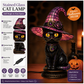 💥 50 % rabatt! 🔥Gotisk Halloween-häxa och kattbordslampa