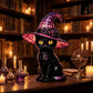💥 50 % rabatt! 🔥Gotisk Halloween-häxa och kattbordslampa