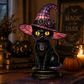 💥 50 % rabatt! 🔥Gotisk Halloween-häxa och kattbordslampa
