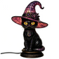 💥 50 % rabatt! 🔥Gotisk Halloween-häxa och kattbordslampa