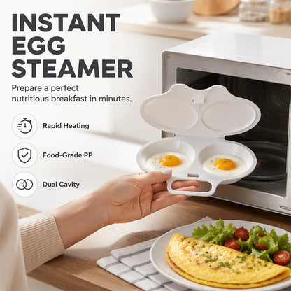 🍳 50 % RABATT NU! 🥚 Smart Äggpocherare för Mikrovågsugn med Lock – Perfekt Pocherade Ägg på Några Minuter ✨