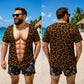 Herr-T-shirt med roligt muskelmotiv i 3D-tryck