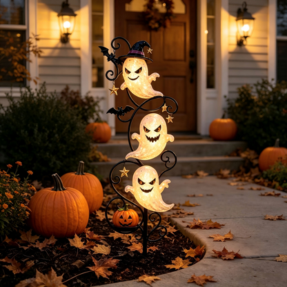 Halloween-spöke trädgårdsspettlampa