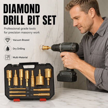 🔩 50 % RABATT NU! 💎 12-delar torr diamant kakelborrsats – industriellt diamantgrus & torrborrning – perfekt för kakel, granit och marmor 🏗️