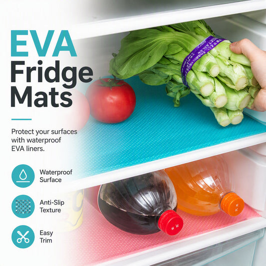 🧊 50% RABATT NU! Vattentäta kylskåpshyllinlägg – EVA‑material, halkfria & fläckar torkas bort med en trasa – perfekt för kylskåp, skafferi och medicinförvaring 🧽✨