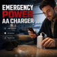 🔋 50% RABATT NU! Portabel nödladdare med AA-batterier – USB‑laddning, kompakt & med LED‑ficklampa – perfekt för resor, pendling och strömavbrott 💡📱