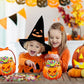Halloween genomskinliga presentpåsar med pumpatema