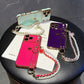 Chic Heart Beaded Strap Phone Case
