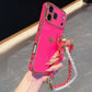 Chic Heart Beaded Strap Phone Case