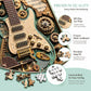 Kreativt 3D-pussel med steampunk-gitarr