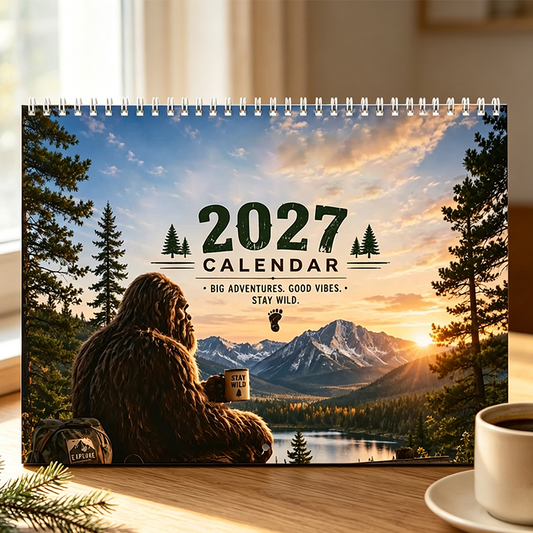 🌲50 % RABATT | Rolig skogskalender 2027 för väggen – charmiga skogsdjursmotiv med stora skrivvänliga rutor för hem och kontor!