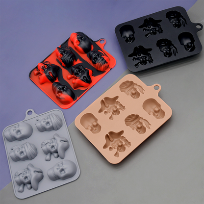 3D-skalleformad isbitsform i silikon med lock