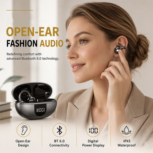 Open-Ear Clip-On Bluetooth Earbuds
