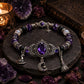 Gotiskt lila strass halloweenarmband