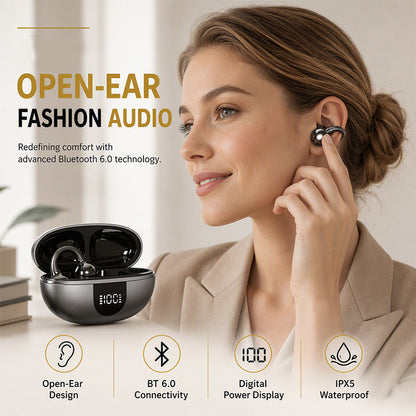 Bluetooth-öronsnäckor med öppet öra och klämfäste