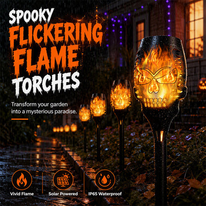 🎃 Halloween-erbjudande | Solcellsdrivna skalle-trädgårdslampor