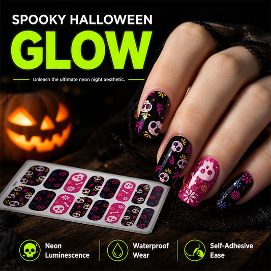Glow Halloween-nagelklistermärken