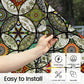 Retro Stained Glass Privacy Window Film
