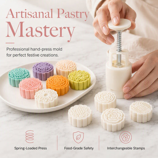 🔥50% RABATT NU!🥮Handpressad månekaksform‑sats – enkel formning för bakverk✨
