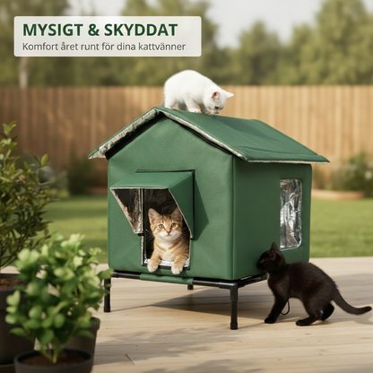 ⏰🔥 50 % rabatt under begränsad tid! 🐈 Upphöjt utomhushus för katter – vattentätt, isolerat och hopfällbart; skapa en mysig och bekväm tillflyktsort 🌧️✨