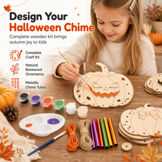 🎁Halloween-DIY-kit i trä med pumpor