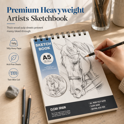 Spiral Bound Sketchbook Blank Art Drawing Notebook