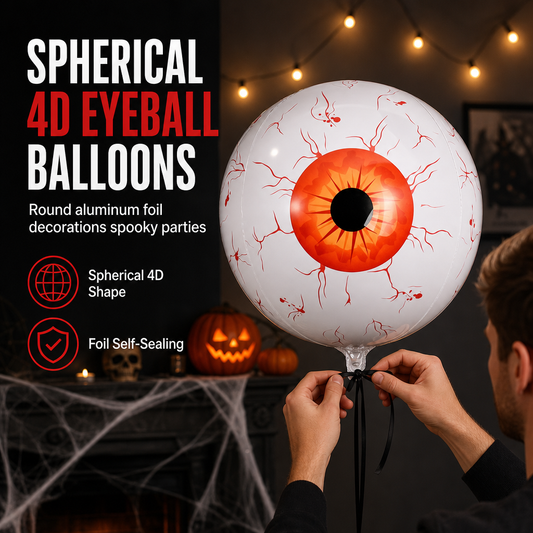 22-tums 4D ögonglob-ballonger för halloweendekoration